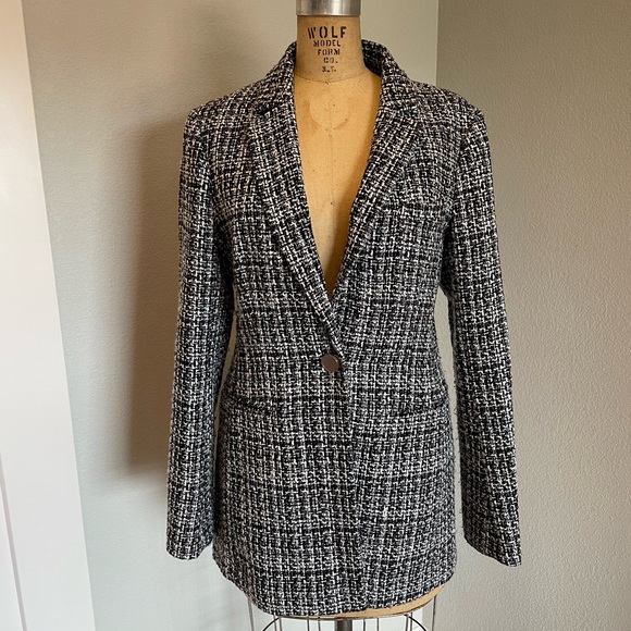 BCBG Maxazria- SZ S Tweed Black Blazer - Picture 1 of 9